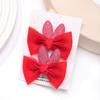 2pcs/set Lovely Bow Hairpins Solid Color Gauze Bows Clip for Kids Sweet Soft Hair Clips Pink Princess Girls Hair Accessories