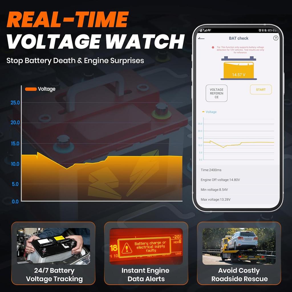 (Upgraded AD310) ANCEL AD310BT OBD2 Scanner Bluetooth - Check Engine Code Reader, Escaner Automotriz With Premium App On IOS & Android, Car