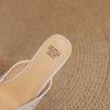 Fashion New women's genuine leather cowhide hollow breathable square toe low heel toe Mueller slippers with holes in summer