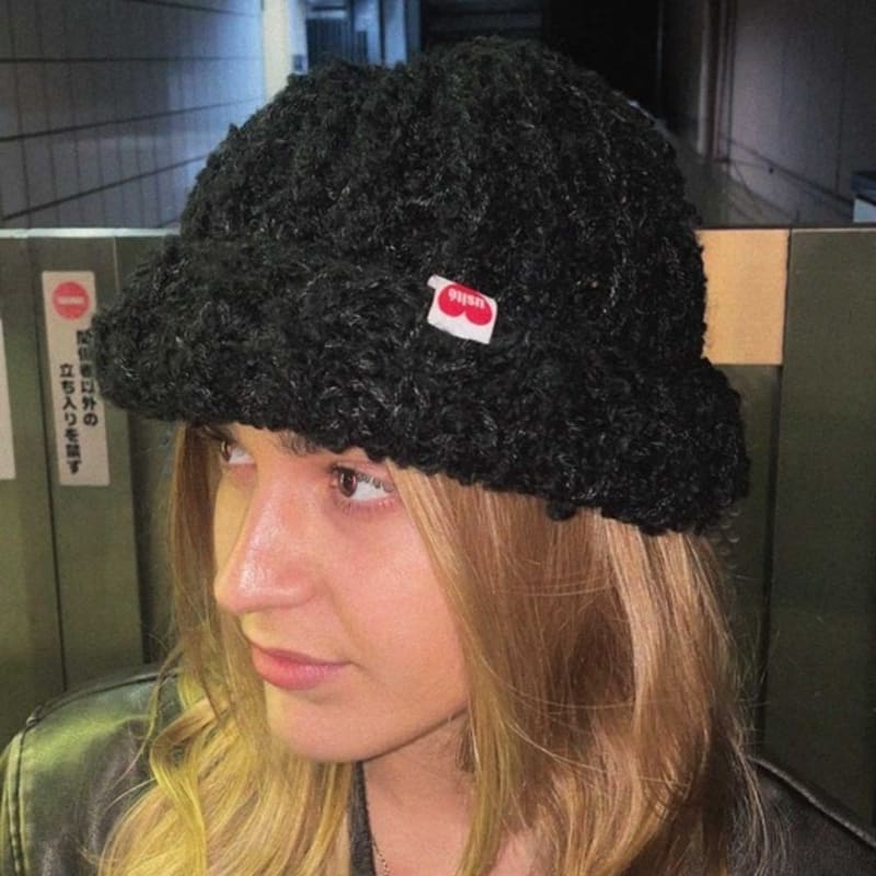 

usite HANDMADE LUV Wool Hat (BK,WH) WHITE FREE