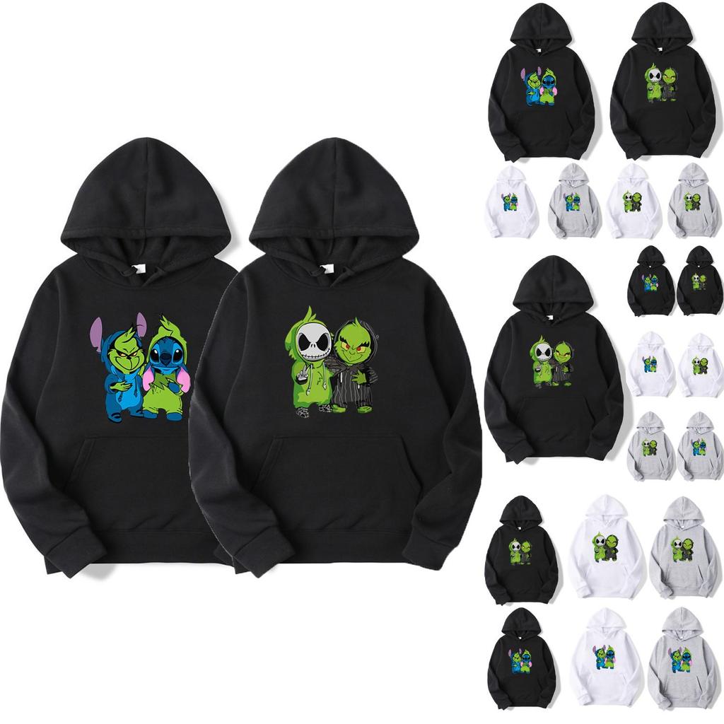 Cozy And Stylish Grinch Jack Skeleton Stich Hoodie For Christmas Celebration