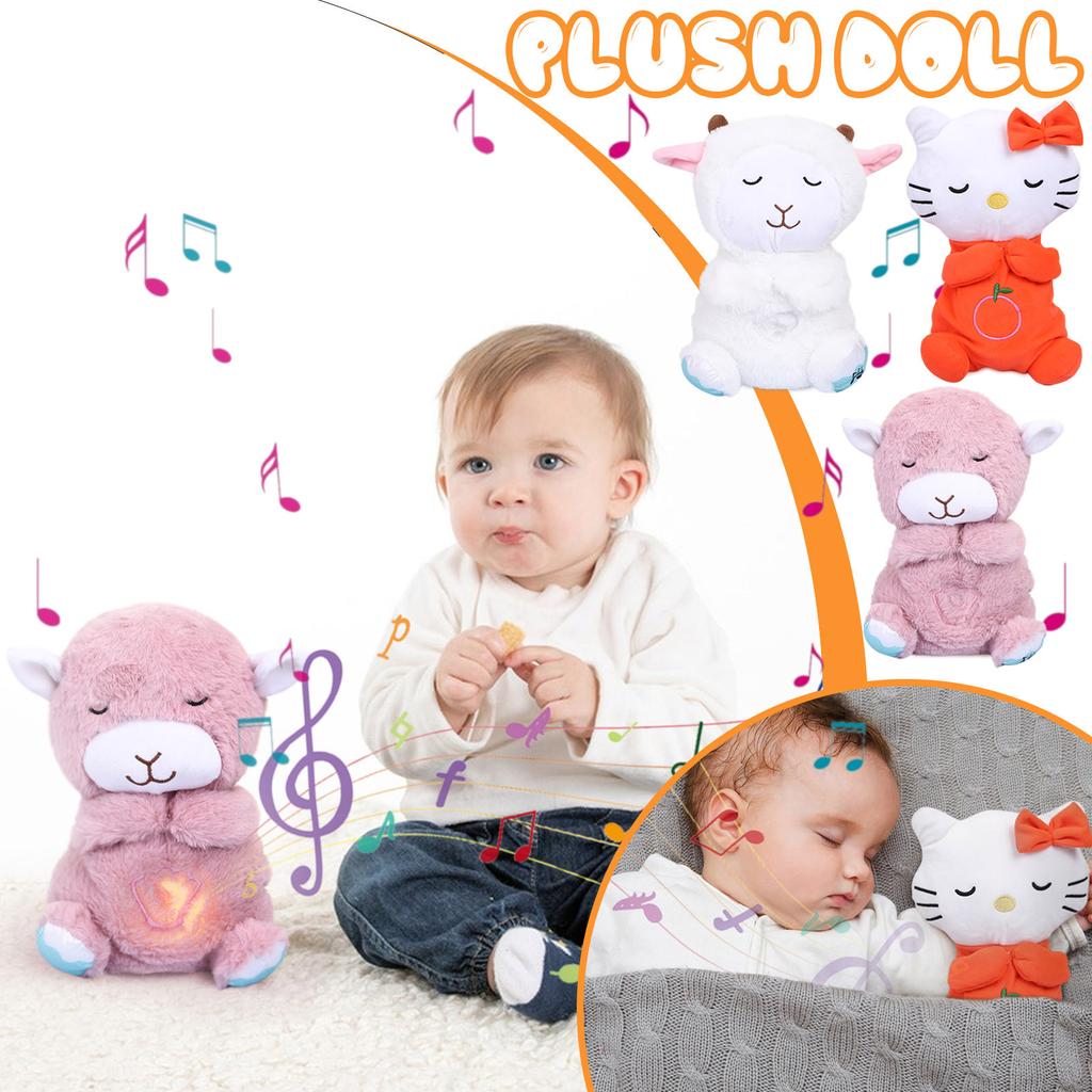 Sleeping Animal Cuddly Toy With Breathing Movement And Music Plush Slumber Animal Toy Sleeping Animal Music Box Made Of Plush For Newborn Baby Toys
