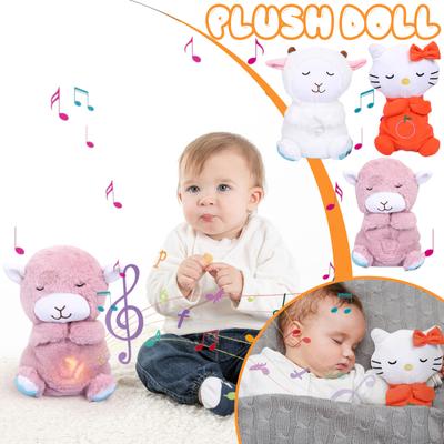 Sleeping Animal Cuddly Toy With Breathing Movement And Music Plush Slumber Animal Toy Sleeping Animal Music Box Made Of Plush For Newborn Baby Toys