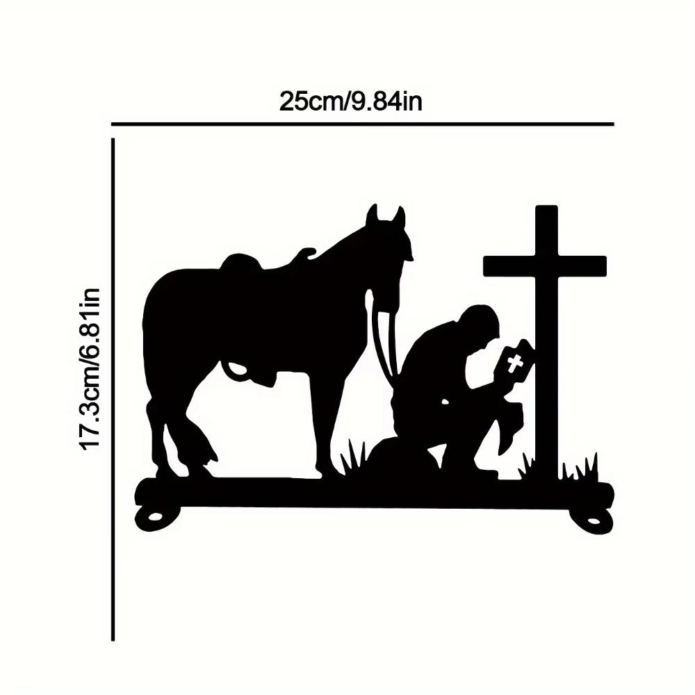 1 buc. Decorație de partea superioară prin e-mail cu siluetă de artă de fier Memorial de soldat - Semnalizare decorativă pentru e-mail. Meșteșuguri rafinate din fier