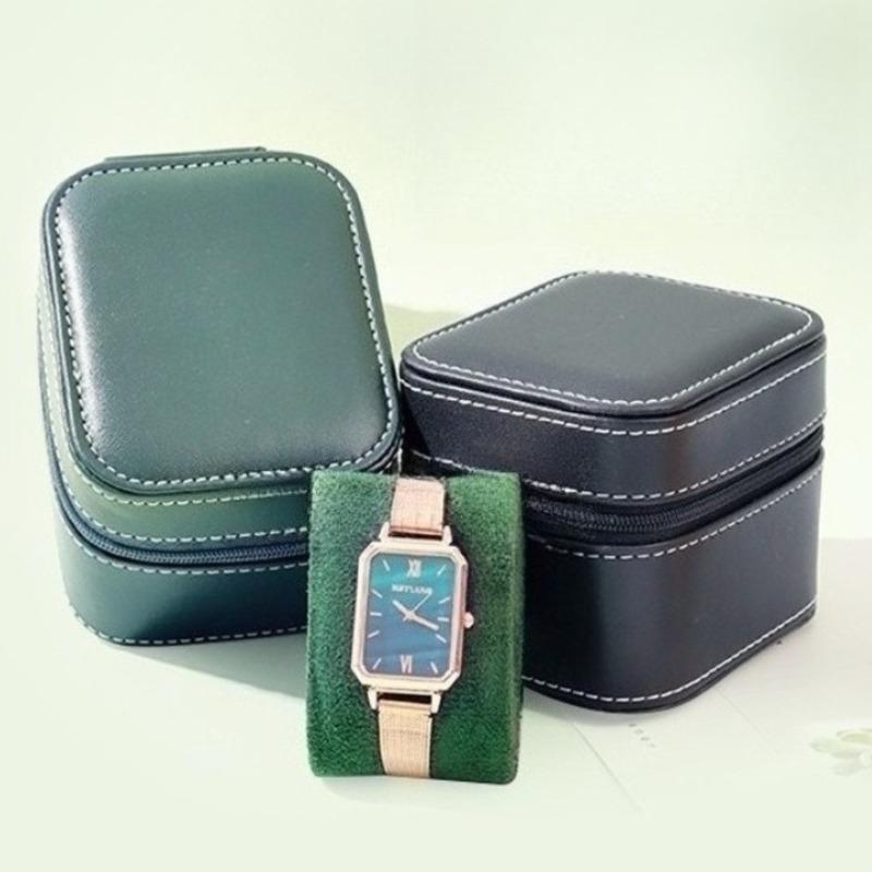 Leder Uhrenbox Reißverschluss Uhren-Displaybox Herren Armbanduhr Wasserdichte Organizer-Box Reise Tragbare Uhren Aufbewahrungsboxen