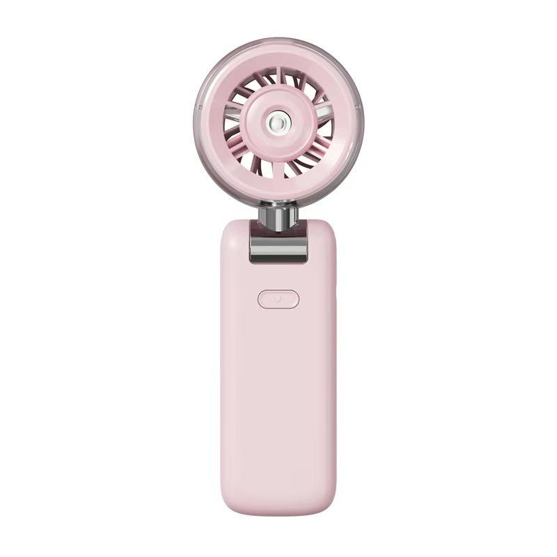 

5-Speed Mini Portable Handheld Fan with Humidifying Spray for Office & Outdoor Use 197*102*60 mm рожевий