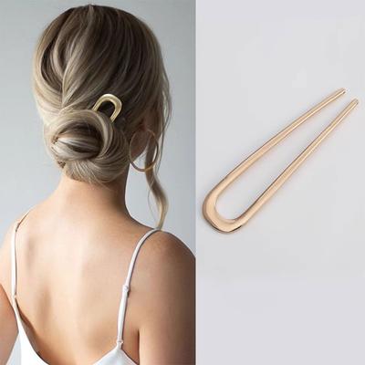 Simple U-Shaped Metal Hairpins French Style Hair Sticks Fashion Women's Hair Jewelry Accessories