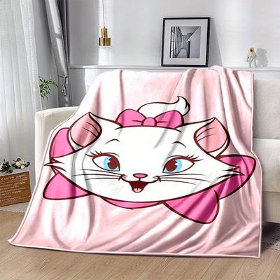 1PC Cartoon Marie Cat Blanket, Seasonal Universal, Home Decoration, Throw Blanket, Soft Flannel Throw Blanket, Versatile & Cozy for Bedroom,Cute Gift