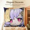 Qiqi Cute Genshin Impact Cushion Cover Natural Linen Organic Fabric DoubleSided Printing Sofa Home Decor Gift Pillow Case