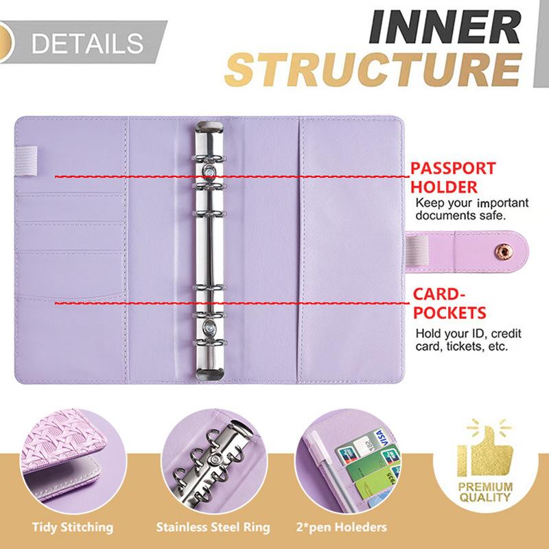 Budget Binder Cash Envelopes A6 Money Saving Binder with Zipper envelopes,Macaron-themed Cash Budget Ledger and Financial Planning Gift Set