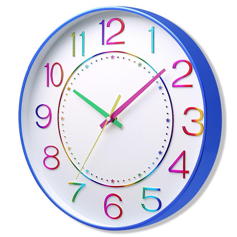12 İnç 30CM Sessiz Duvar Saati, Yaratıcı ve Şık, Çocuk Odası Ev Oturma Odası Üç Boyutlu Dijital Minimalist Saat