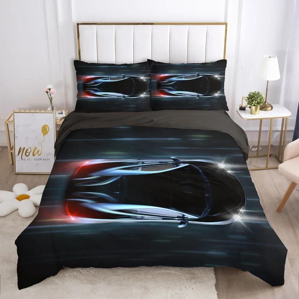Luxury New 3D Print Cars Vehicles Bedding Set Boys Bedroom Decor Quilt Cover Pillowcase Cars Racing Print Bed Linen Set