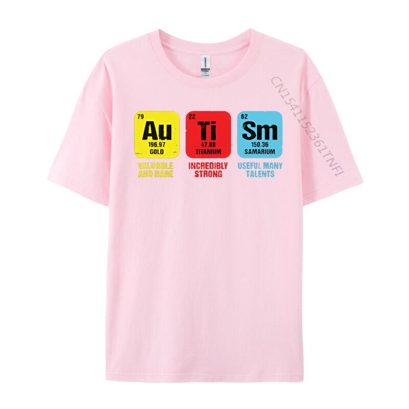 Autism Awareness Elements Periodic Tshirts Man Cotton TShirts Homme Camisas Classic Fashion Clothing