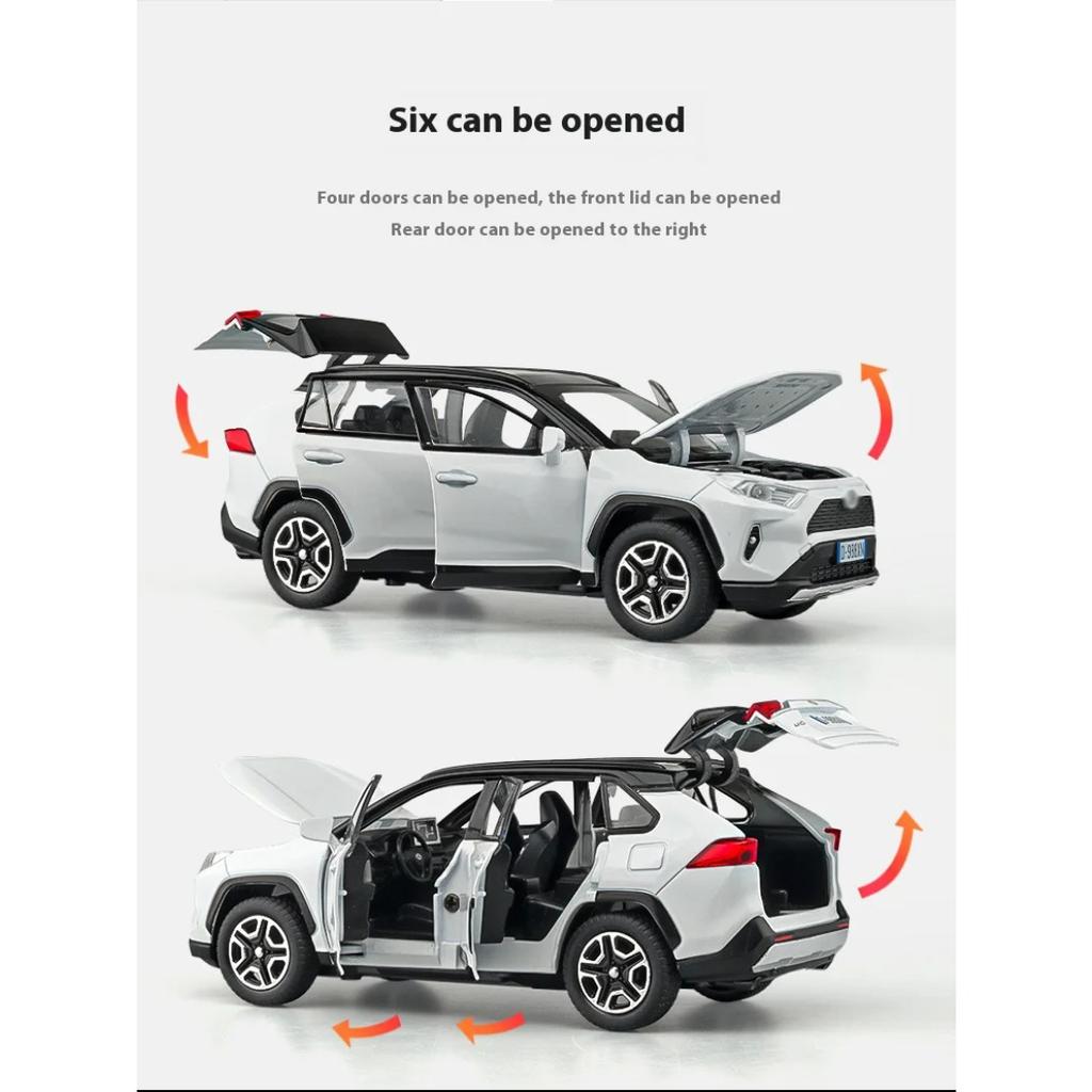 1/32 alloy Toyota RAV4 car toy model, exquisite desktop ornaments, best collection for car model enthusiasts, Halloween gifts