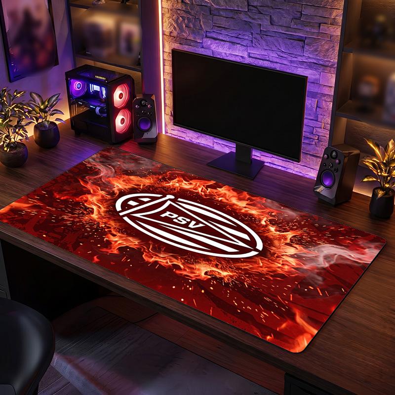 PSV Eindhoven FC Theme Pattern Mouse Pad, Soccer Logo Design XXL Gaming Desk Mat Non-Slip Computer Mouse Pad