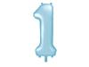 Number 1 Foil Balloon, 86cm, Light Blue