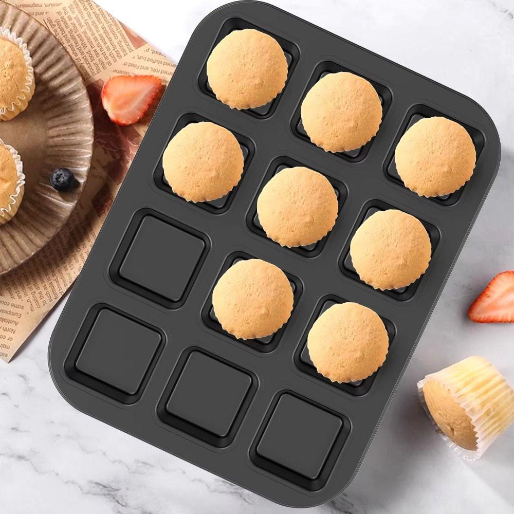 Square Shape Mini Loaf Pan 12 Cavity Muffin Baking Pan Muffin Cupcake Pan  Kitchen Gadgets