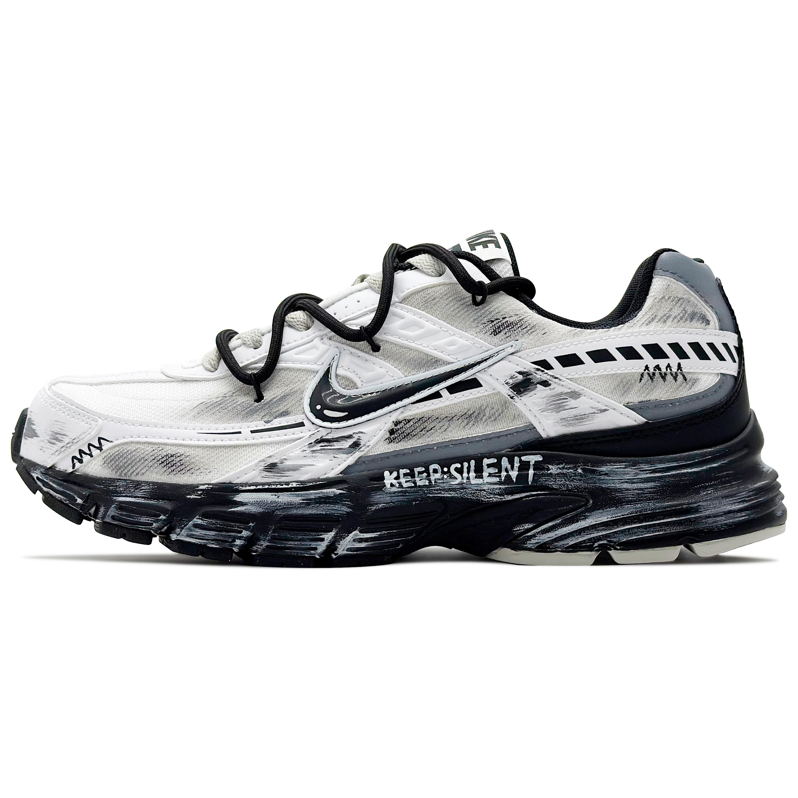 

Nike Initiator Abrasion Resistant Low top Casual City Commuting Running Shoes Men s Black White Gray 394055-100(Team260-QD) 44.5