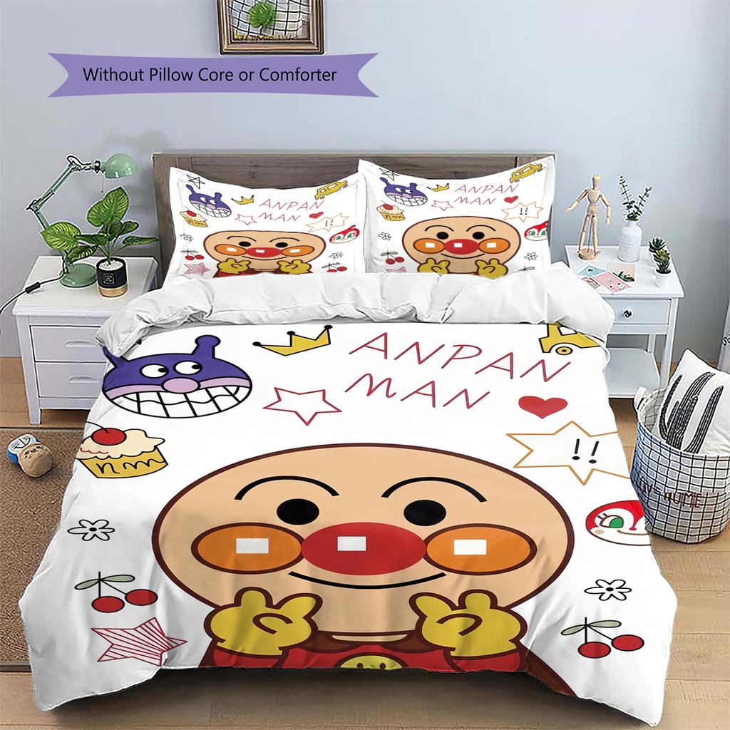 Anpanman Classic Bedding Set Duvet Cover Pillowcase No Filler, Soft Home Bedroom Decor, Perfect Gift for Fans.chl