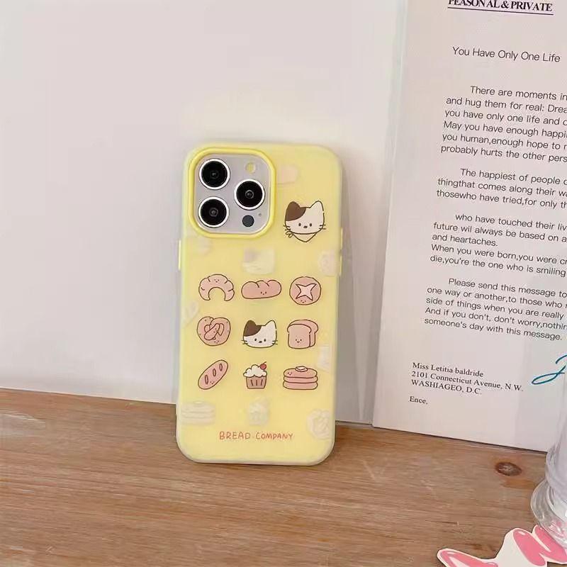 Bread Cat 2-in-1 Suitable for Apple 16promax Mobile Phone Case 15 14 Cute 17pro Hard Case Matte 11