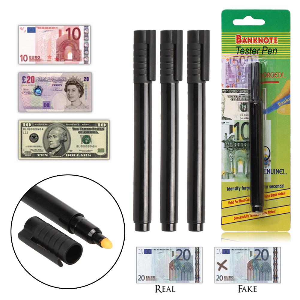 Black Plastic Money Loss Prevention Tester Pocket Size Fake Money Detector Portable for Money Test