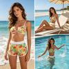 Women Swimming Trunks Quick-Drying with Elastic Waistband Lightweight Beach Shorts Loose Fit Bright