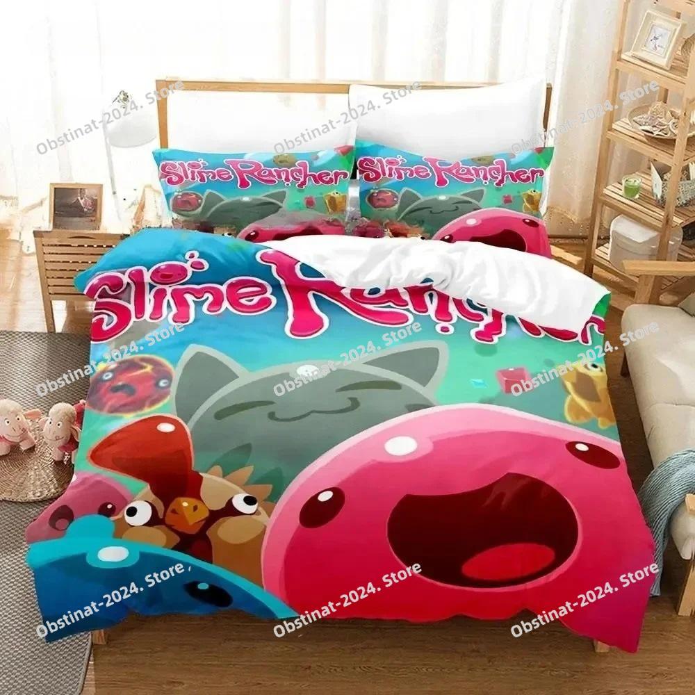 3D Anime Spiel Slime Rancher 2 Bettwäsche-Set Bedruckte Bettbezug Kissenbezug Einzel Doppel Stil Queen King Size Sets