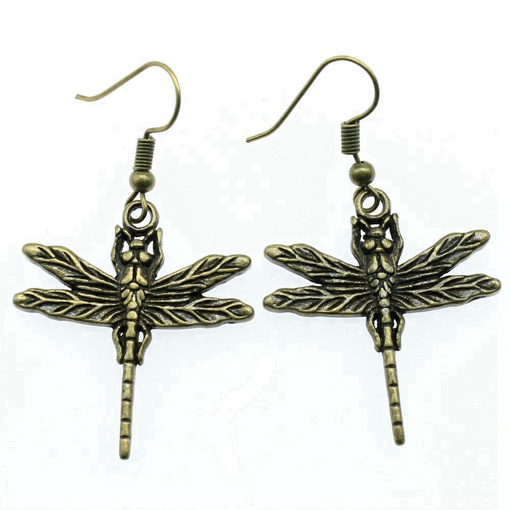 Hängeohrring Libelle Schmetterling Vintage Schmuckzubehör Ohrringgröße 18x19mm QE009