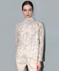 Demi Gnimonic Embroidered Flower Beige Blouse_ Stitch Flower Beige Blouse