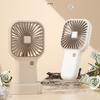 Portable Handheld Fan with Ice Cooling 6 Gear Wind Mini Personal Fans with Detachable Base Lightweight Rechargeable Fan for Office Travel Camping