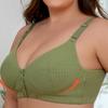 European and American Size Wire-free Front-clasp Bra with Adjustable Shoulder Straps and Threaded Oversized Underwear