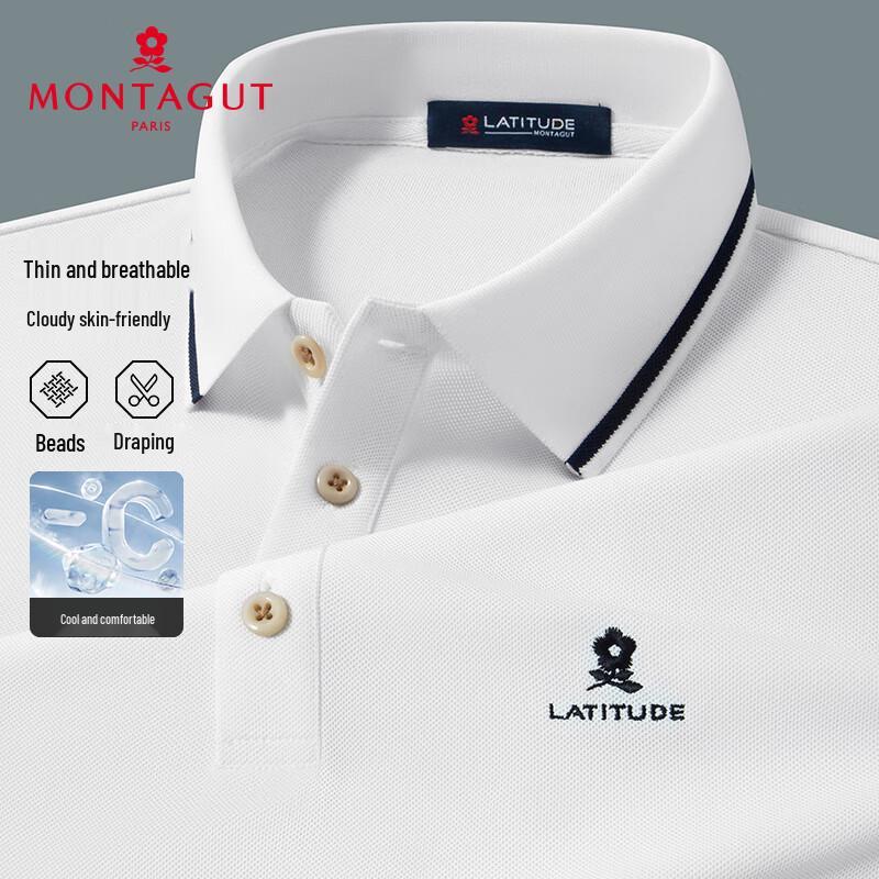 MONTAGUT Men s Mercerized Breathable Short Sleeve Polo Shirt 50