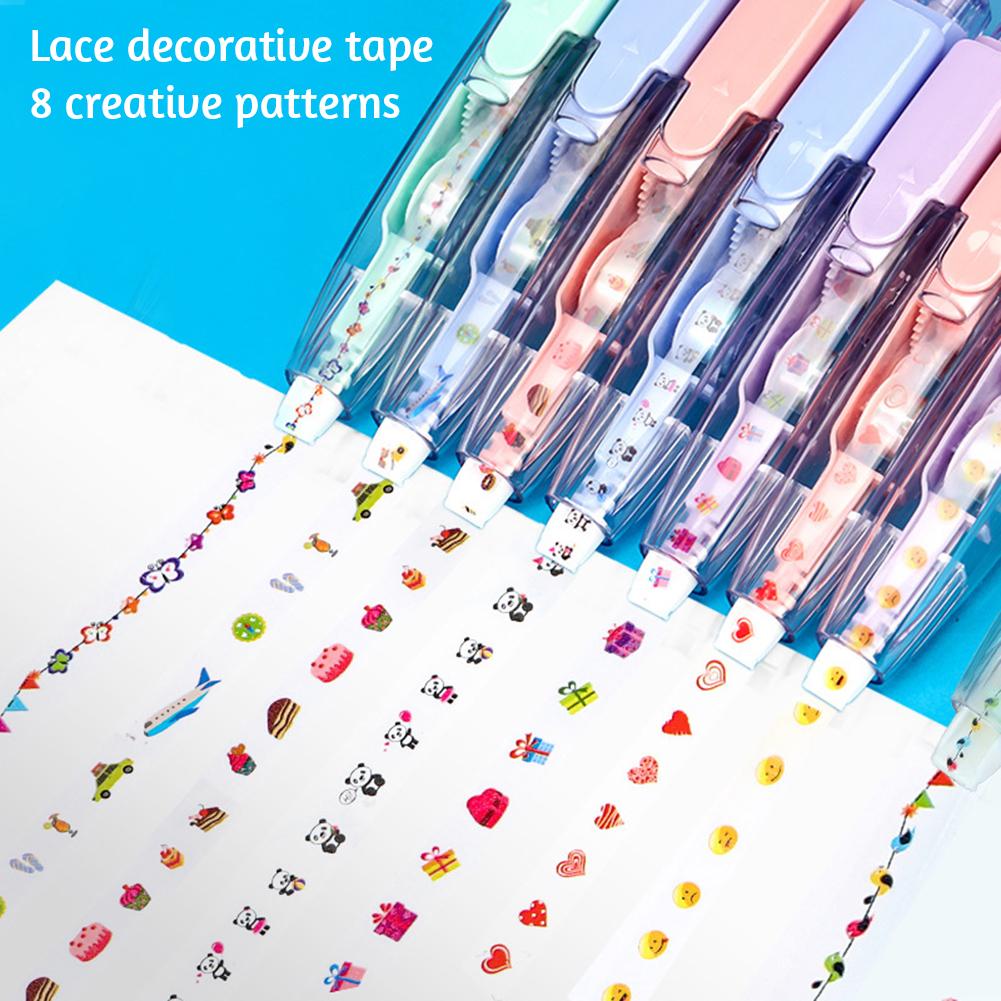 Correction Tape Decorative Sticker Pen Animal Press Type Decorative Pen Cute Pattern Decorative Tape Student Stationery Supplies