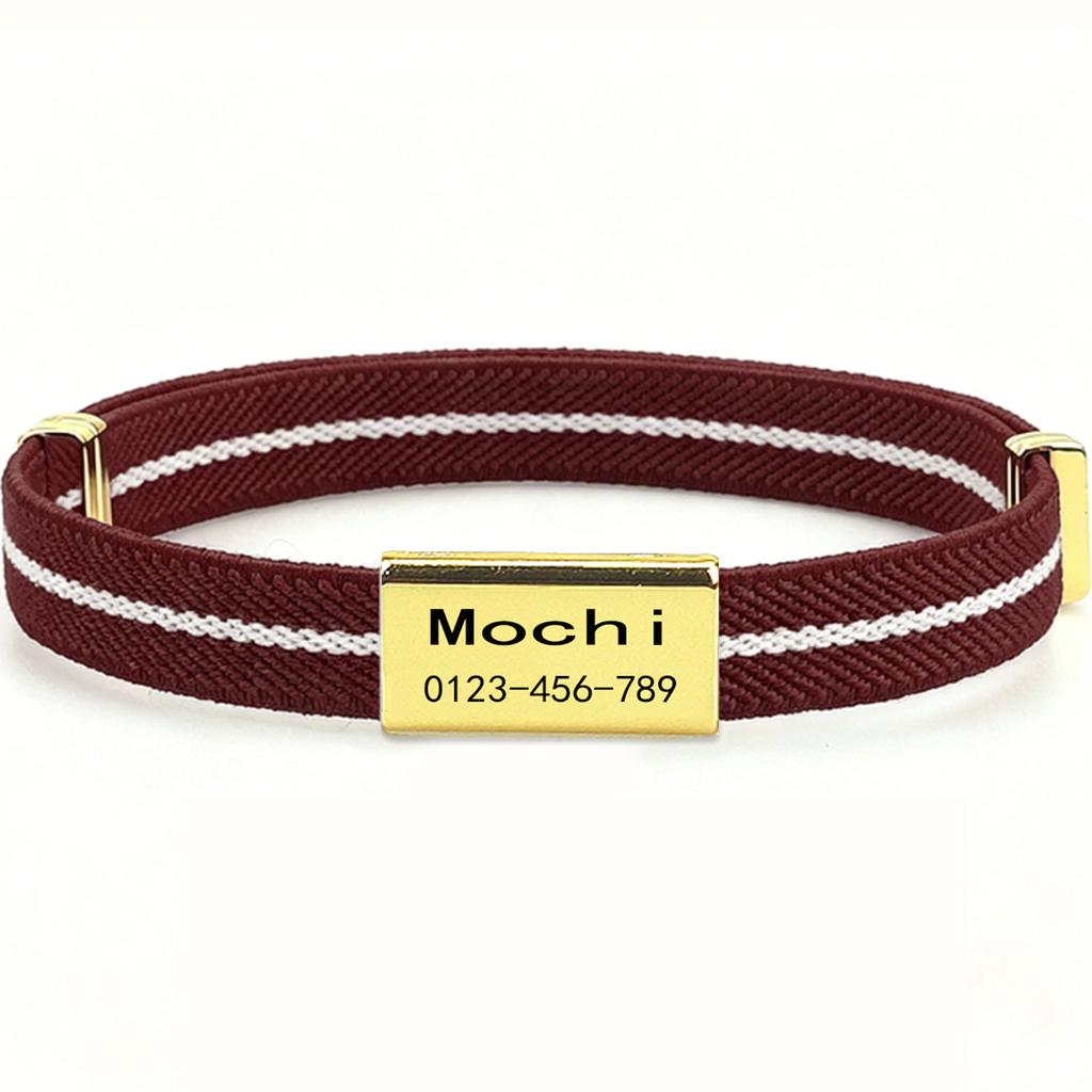 Personalized Customized Cat Collar with Metal Name Tag Pet ID Anti-lost Breakaway Elastic Small Dog Kitten Striped Cute Necklace
