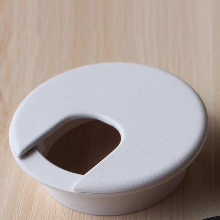 Round Plastic Cable Box for Desk Accessories - Cable Grommet for Office and Computer Desk Organization