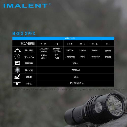IMALENT MS03 Lightweight Flashlight, High Brightness, Powerful, 13,000 Lumens, Long-Range Illumination (324 Meters), CREE XHP70.2 Chip, EDC LED, Milit