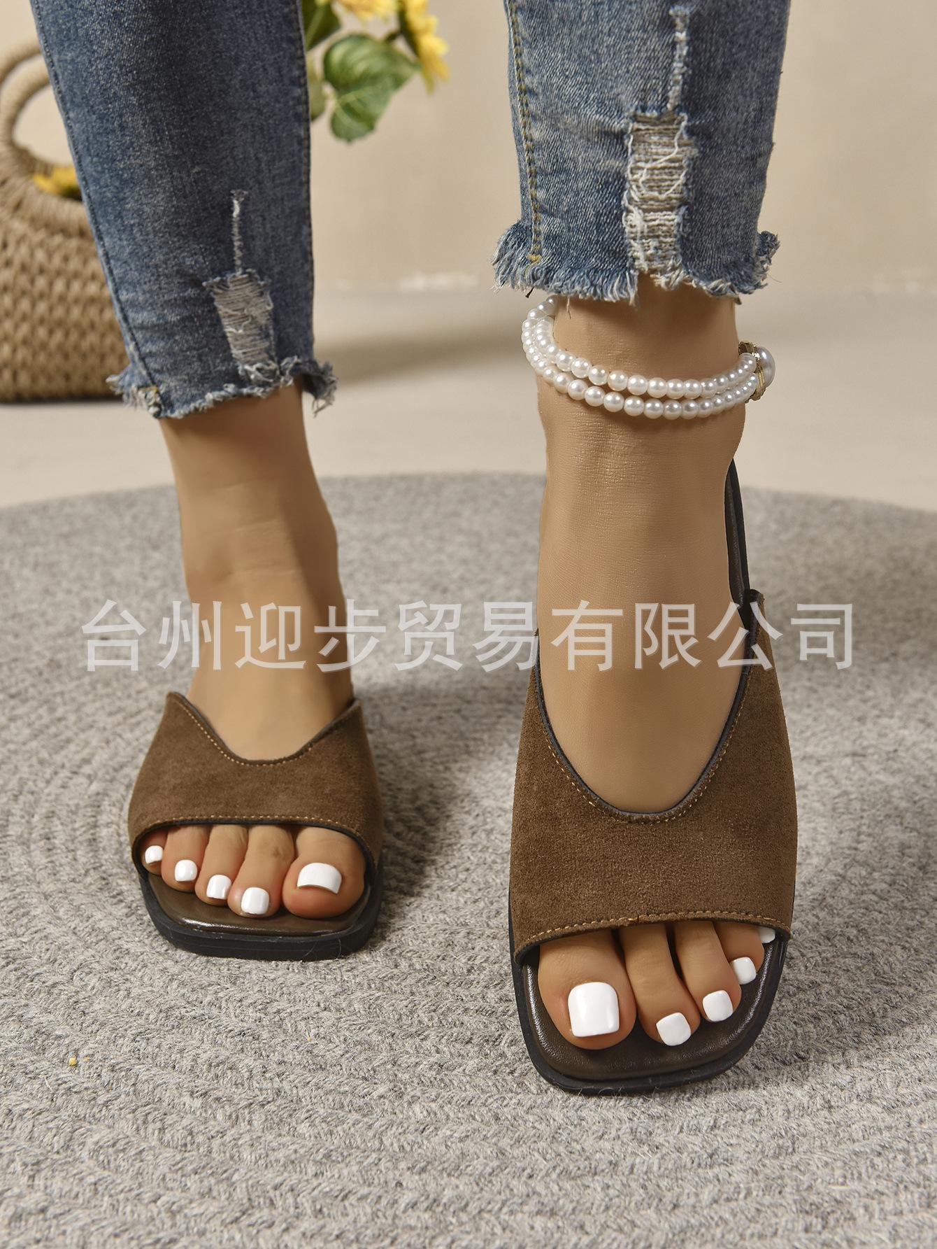 

Вьетнамские тапочки летние нескользящие и износостойкие высококачественные простые пляжные шлепанцы женские 42 темно-коричневого