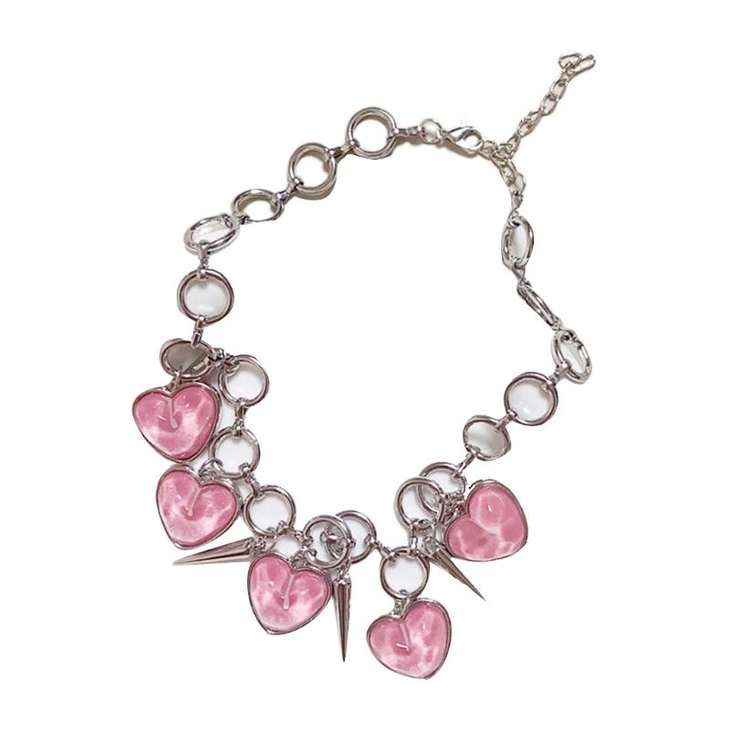 

Vintage Heart Tassels Pendant Necklace Barotte Clavicle Chain for Women Girls Choker Female Temperament Collarbone Chain 1