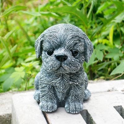 Dog Statue Ornament Garden Decor Sculpture Memorial Figurine for Bookshelf Patio