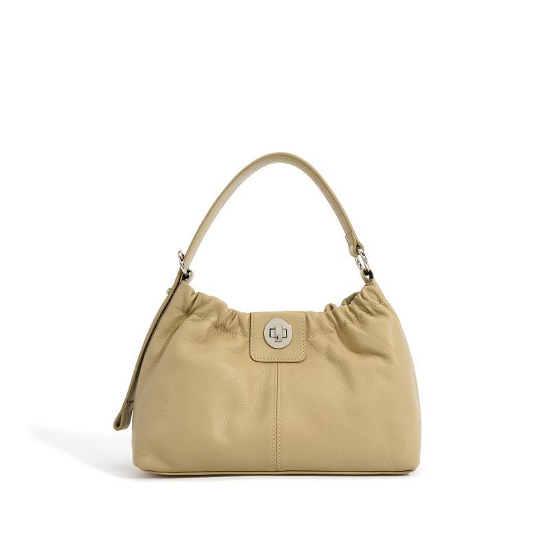 

Новая кожаная мягкая кожаная высококлассная плиссированная сумка-подмышка, нишевый дизайн, модный замок, женская сумочка