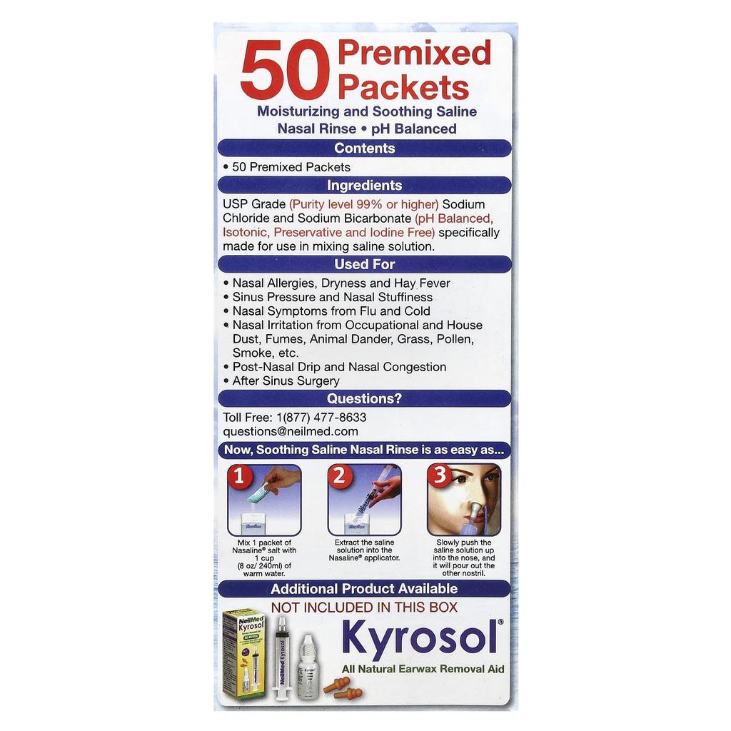 Nasaline®, Nasal Rinse System, Premix Pack of 50