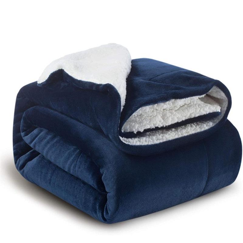 Double-Layer Flannel Blanket: Thick Lambswool for Winter, Ideal for Naps and Offices 70cmX100cm