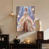 Golden Gown Butterfly Elsa New Pearl-Inlaid Frameless Art | Handmade Pearl Craft, Sheer Curtain Starry Butterfly Theme, for Elegant Romantic Decor