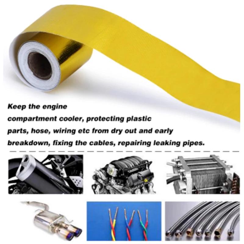 Motorcycle High Temperature Heat Insulation Wrapping Tape Aluminum Foil Car Sticker Car Exhaust Heat Insulation Aluminum Tape