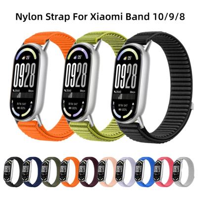 Дихаючий нейлоновий ремінець для Xiaomi Band 10 9 8 Спортивний браслет Еластичний плетений регульований браслет для miband 10 band9 Correa