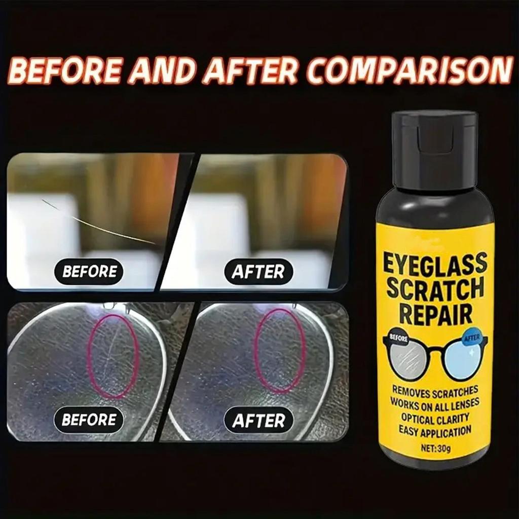 1pcs 30g Glasses Scratch Remover Mirror Grinding Cleaner Polishing Scratch-Resistant Solution for Camera Table Screen Car Watch