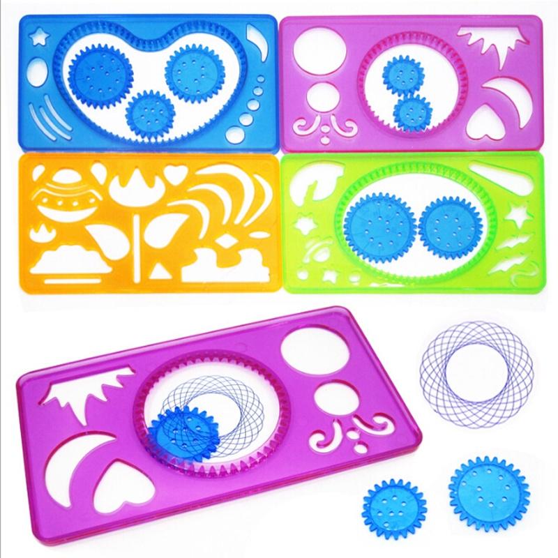 4Pcs Stationery Candy Color Ruler Drawing Template Drawing Ruler ...