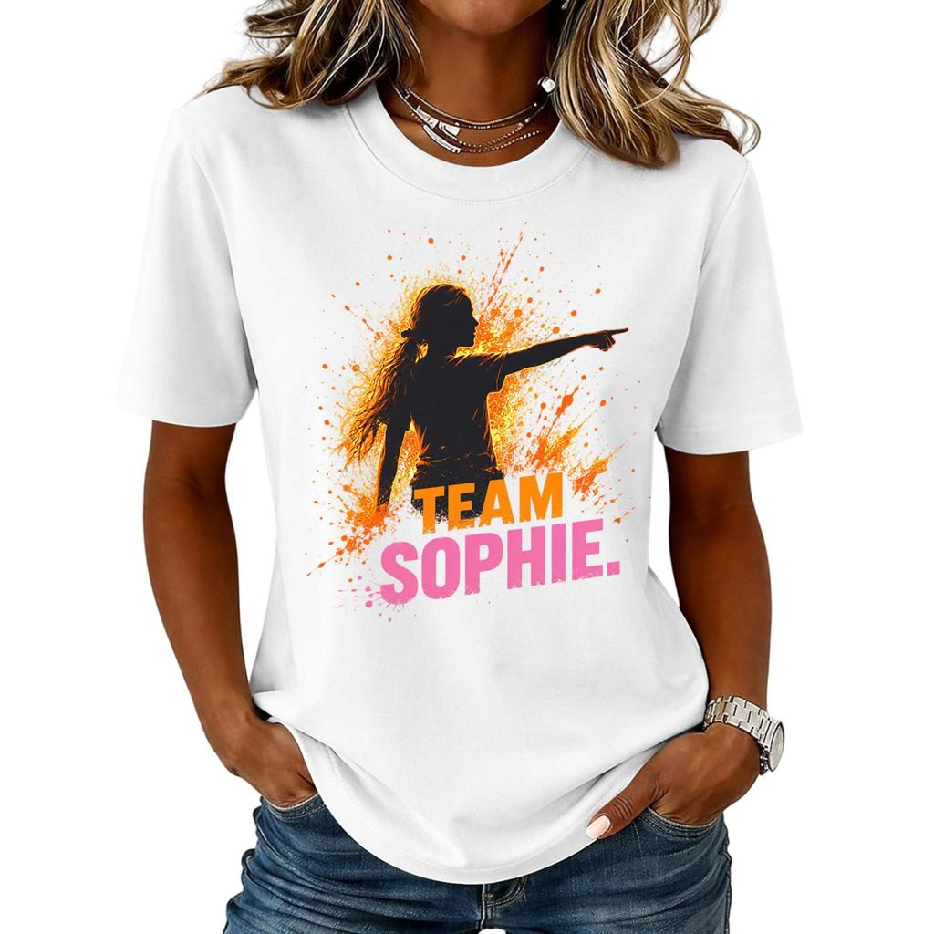 Unisex Fashion Letter Print T-Shirt Short Sleeve Neck Casual Tee for Daily Wear