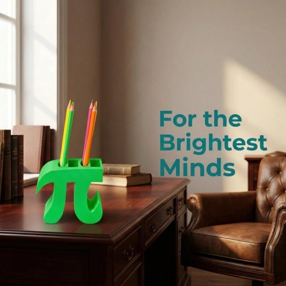 Math Festival Pi Pen Holder Green Stationery Box Multifunctional 3.14 Pi Day Gift Desktop