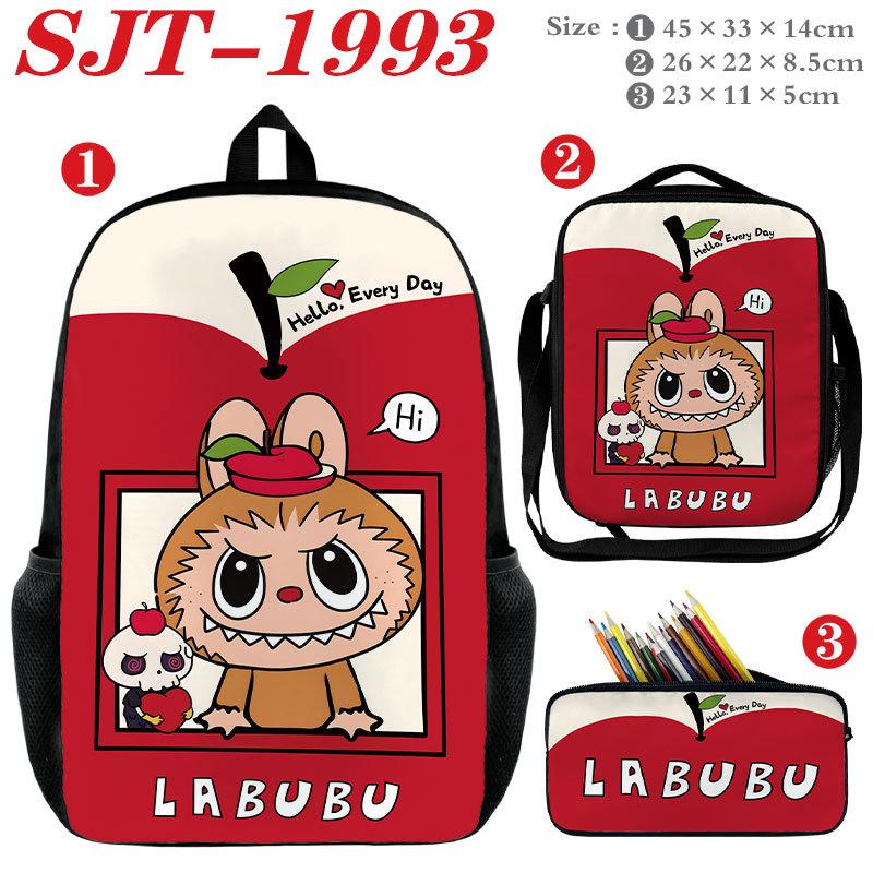Anime School Bag Set 3 Piece, Wear-Resistant Waterproof Large Capacity Backpack Crossbody Bag Pencil Case, Kids Bookbag